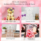 Bear Shaped Jar, Plastic Clear Bear Gift Box Dispenser Favors, Fillable Candy Box with Large Capacity Storage for Candies, Baked Food, Small Gifts - Image 5