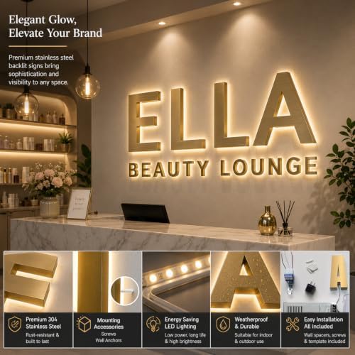 Custom Business LED Backlit Channel Sign for Company Office Shop - Image 6