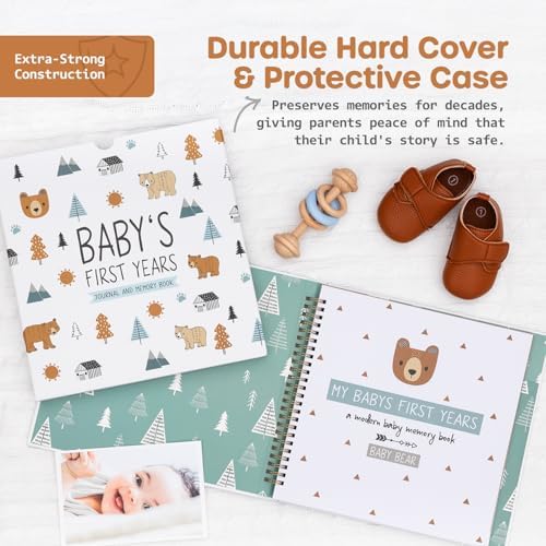 Keepsake Baby Memory Book for Baby Boy or Girl – Timeless Woodland Baby Journal Scrapbook Photo Album for First 5 Years – Milestone Book to Record Every Event from Birth to Age 5 - Image 7