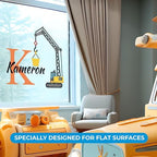 CRYPTONITE Custom Toddler Construction Crane Wall Decal I Personalized Name & Initial I Nursery Decor I Polyvinyl Chloride Sticker - Made in USA (Medium, Multicolor Options) - Image 5