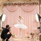 10x10ft Blush Pink Backdrop Curtain Panels for Parties - Wrinkle Free Polyester Photo Curtain Backdrop Wedding Back Drop Fabric Drapes for Party Decorations Background for Photography - Image 7