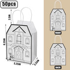 Colarr 50 Pcs House Shaped Gift Bag Real Estate Agent Supplies, White - Image 4