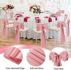 XunYee 80 Pack Satin Chair Sashes for Wedding Chair Decoration Chair Cover Bow Ties Sash for Engagements Graduations Events Banquet Parties Supplies (Rose Gold) - Image 3