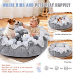5-in-1 Baby Gym Play Mat with Cartoon Pattern, Extra Thick Plush Tummy Time Activity Gym with Hanging Toys, Sensory Development & Motor Skills Training Floor Mat, Elephant - Image 6