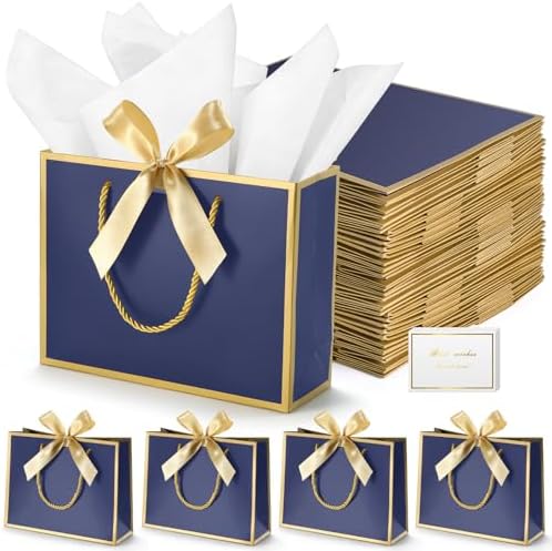 DOYIDE 50 Pcs Thank You Gift Bags with Tissue Paper & Handles, 9x7x3.1inch by DOYIDE