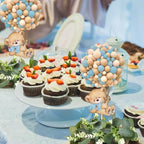 6 Set Baby Shower Bear Table Centerpieces Decortion Blue Bear with Eucalyptus Wreath Wood Slices Welcome Baby Table Toppers for Gender Reveal It's A Boy Party Favors - Image 4