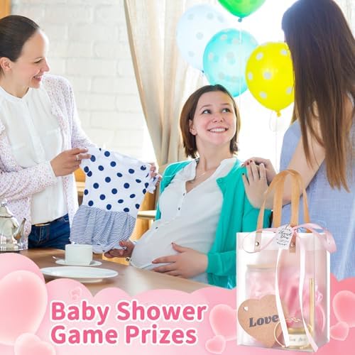 90Pcs Baby Shower Prizes for Game Winners Gifts Wedding Bridal Shower Gifts Including Glass Cans Notebooks Soy Candles Hair Clips for Baby Shower Wedding Bridal Shower Game Prizes (Pink, 8 Sets) - Image 5