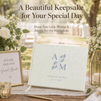 Personalized Linen Wedding Guest Book, Custom Photo Album 29 x 21.5 cm - Image 2