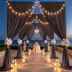 50ft×15ft Brown Backdrop Curtain for Wedding Parties - Image 2