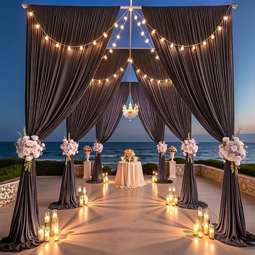 50ft×15ft Brown Backdrop Curtain for Wedding Parties - Image 2