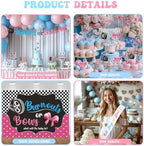 Burnouts or Bows Gender Reveal Decorations, Baby Boy or Girl Gender Reveal Party Decorations, What Will the Baby Be Backdrop Balloon Banner Tablecloth Cake Cupcake Topper Box Sash Pink Blue - Image 3