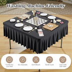 Wish Care 2 Pack Black Spandex Tablecloths for 48x48 Inch Square Tables, Stretch Fitted Table Clothes with Pleated Ruffle Skirt for 48” Table, Wrinkle Free and Elastic, for Party Kitchen Home Dining - Image 5