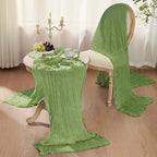 12 Pack Sage Green Cheesecloth Table Runner Boho Gauze Home Decor - Image 3