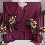 10ft×15ft Burgundy Backdrop Curtain for Wedding Parties by PartyVillage