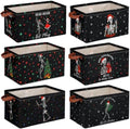 CHENGU 6 Pack Christmas Storage Bin Collapsible Christmas Skeleton Basket by CHENGU
