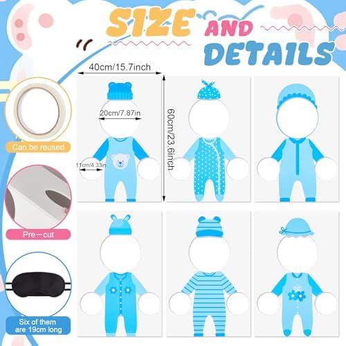 6 Set Baby Boy Shower Games Feed The Baby(Blue) - Image 2