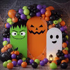 Moukeren 3 Pcs Halloween Arch Cover 4ft 5ft 6ft Pumpkin Ghost Theme by Moukeren