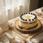 11.5"-12.5" Wood Cake Stand with Cake Cutting Set (Knife and Server) - Rustic Wooden Cake Holder for Decorating, Party, Wedding, Baby Showers, Reception, Event - Ideal Baking Gift & Home Decor - Image 6