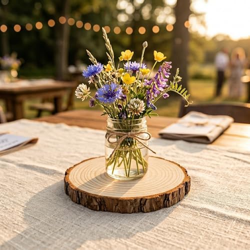 Wood Slices for Centerpieces, 6-7 Inches, 10 Pack, Rustic Round Wood Circles for Wedding Tables, Baby Showers, and DIY Craft Projects - Image 5