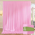 40ft x 10ft Wrinkle Free Baby Pink Backdrop Curtains for Parties, 8 Panels 5x10ft Silky Polyester Photo Backdrop Drapes for Birthday Wedding Party Photography Background Decoration by ENJOYYOURPARTY