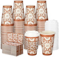 100 Sets 16oz Cielito Lindo Cups Mexican Paper Cup Copas De Barro Disposable Fiesta Coffee Drink Mug with Lid Sleeve for Birthday Baby Shower Wedding Party Supply Cafe Shop Decoration by Acellegic