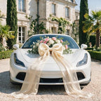 Big Beige Bow Decor, Christmas Tree Topper Bow, Oversized Hanging Bow with Long Streamers, Large Bow for Entrance Wall Backdrop Wedding Birthday Bridal Shower Home Decor Coquette Room Decor, 16 x 85in - Image 5