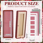 Lineshading 2 Pcs Wood Photo Strip Frames 12×4 Inch, Red Green Plaid - Image 3
