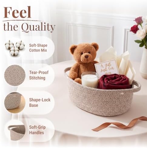 8 Pack Small Woven Gift Baskets Empty to Fill, Cute Gift Basket - Image 3