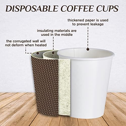 LITOPAK 80 Pack 12 oz Disposabel Paper Cups, Coffee Cups with Lid, Stirrers - Image 3