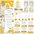 145 Pieces Bee Baby Shower Favors for Guest Honeycomb Ballpoint Pens and Keychains Gifts Bulk Retractable Honey Baby Shower Party Pens Gender Reveal Greeting Cards Souvenirs Prizes by EYNDYN