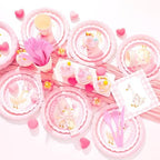 Zhehao 350 Pcs One Silly Goose Birthday Party Tableware Set Scalloped Pink Bow Baby Shower Plates Cup Napkins Forks for Birthday Party Decorations Supplies for 50 Guests - Image 2
