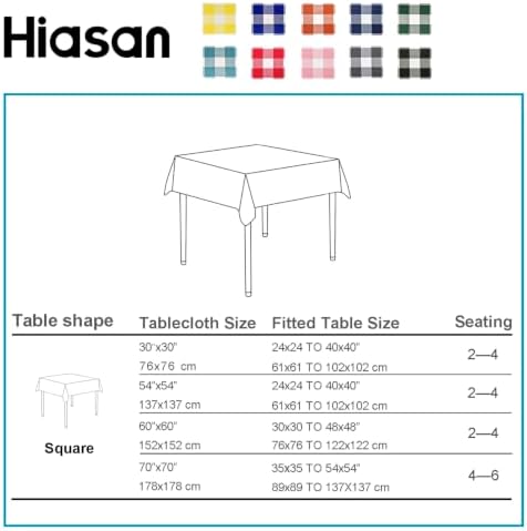 Hiasan Khaki and White Checkered Tablecloth 60 x 60 inch, 2 Pack - Image 5