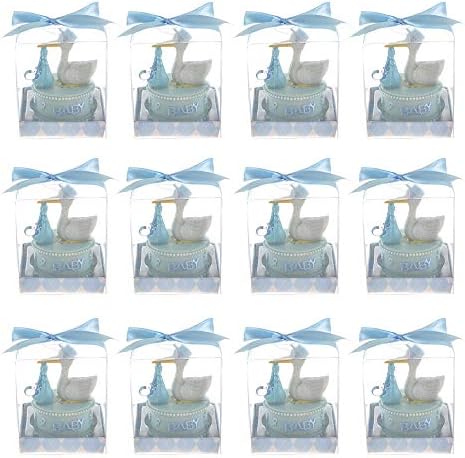 Keepsake Figurine 12 pcs Stork Carrying Clear Blue Pacifier | Awesome Decorations or Party Favors | for Pregnancy Announcements, Gender Reveals, Birthday and Special Celebrations - Image 3