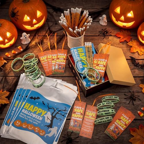 Resurhang 200 Pcs Halloween Safety Gifts Bulk, Trunk or Treat Kit Favor - Image 3