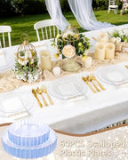 YOUBET 60PCS Clear Scalloped Plastic Plates for Party Wedding - Image 5