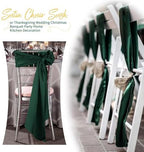 60 PCS Emerald Green Satin Chair Sashes, 7 x 108 Inch - Image 6