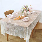 Set of 2 Ivory Lace Tablecloths Rectangle Chic Wedding Embroidered Fabric by LuoluoHouse