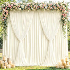 10x10ft Ivory Backdrop Curtain Panels for Parties - Wrinkle Free Polyester Photo Curtain Backdrop Wedding Back Drop Fabric Drapes for Party Decorations Background for Photography - Image 7