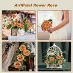 Artificial Flowers Realistic Roses, Real Looking Fake Roses with Stem for DIY Wedding Bouquets Centerpieces Bridal Shower Party Home Romantic Decorations (Gold Sparrow, Regular 3" - 200pcs) - Image 3
