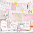 Sherr 476 Pcs Pink Bow Baby Shower Games Bundle 6 Sets, Activity Cards Tape - Image 5
