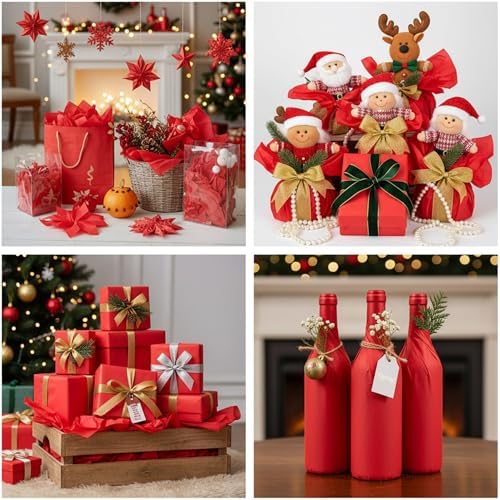500 Sheets Red Tissue Paper Bulk 20 x 30 Inch for Christmas Gift Bags - Image 6