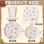 Domensi 250 Pcs Western Cowboy Paper Plates Napkins and Cups Serve 50 - Image 3