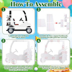 3.94 Ft White Golf Cart Corrugated Plastic Standee Photo Prop - Image 5