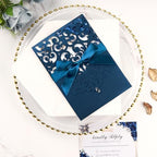 50pcs Wedding Invitation Kit, Navy Blue Laser Cut Invitations with Cards - Image 4