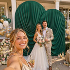 Hunter Green Wedding Arch Backdrop Cover 7.2ft and 6ft Draped Arch Covers Stretchy Backdrop Spandex Balloon Arch Covers for Bridal Shower Baby Shower Engagement Photography Birthday Party Decorations - Image 4