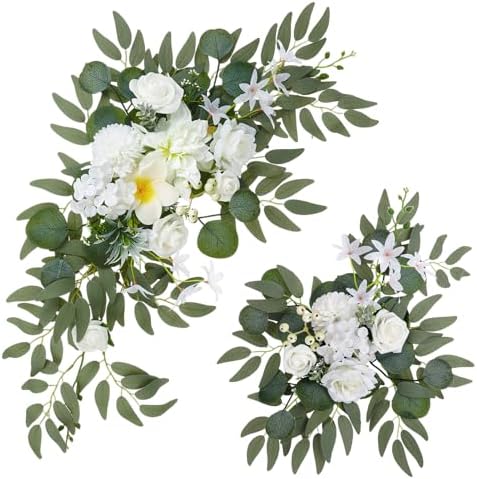 Wedding Arch Decorations 2 Pack, Artificial Hanging Flowers by Ovveroche