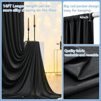 50FTx14FT Black Backdrop Curtains for Wedding Party, Birthday and Halloween - Image 6