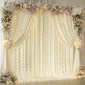 20x10ft Beige Backdrop Curtains with Lights Photo Drapes Wrinkle Free Fabric Backdrop Curtain for Wedding Birthday Party Baby Shower Bridal Shower Party Background Decorations by Shillance