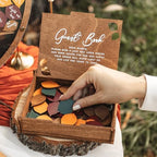Wedding Guest Book Alternative with Wooden Leaves, Rustic Wedding Decoration (Round, Colors) - Image 4