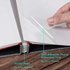 Large Photo Album Self Adhesive 4x6 5x7 6x8 8x10 Pictures Scrapbook Magnetic Album DIY Scrap Book 60 Sticky Pages Linen Cover DIY Photo Album with A Metallic Pen and DIY Accessories(Gray), 11" X 10.8" 60 Pages - Image 3